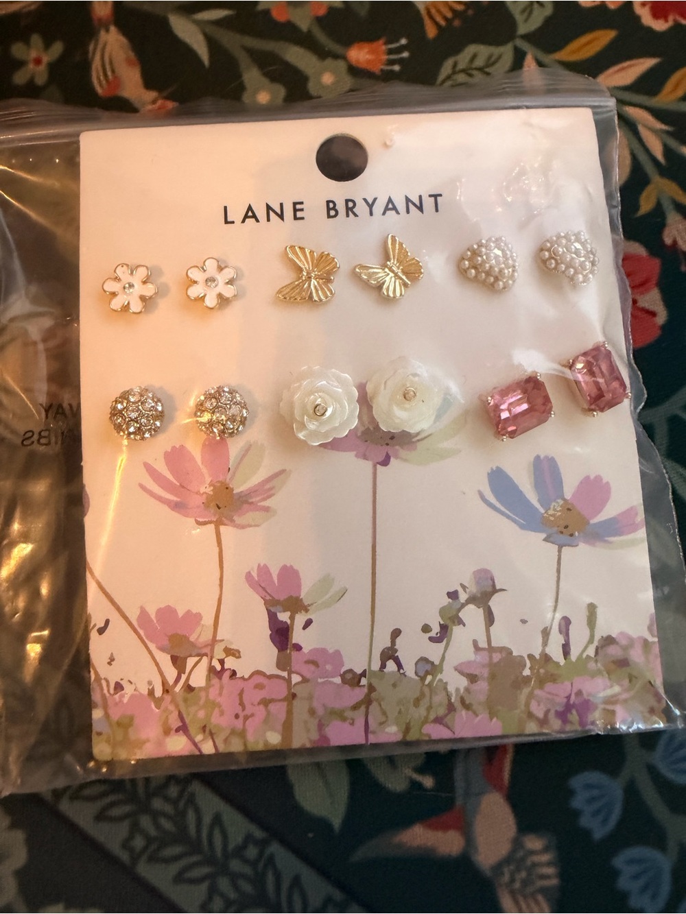 Lane Bryant Women’s Floral & Pink Stud Earring Set - 6 Pairs
